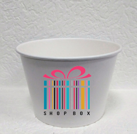 Бумажный стакан, миска для супа/салата, с вашим логотипом, 950мл, белый